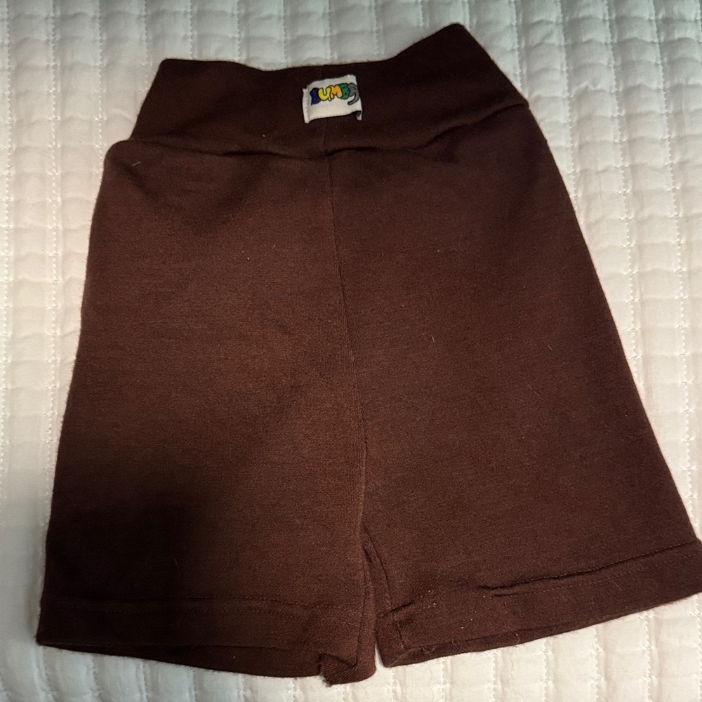 Bumby Wool kids bike shorts Chocolate Brown sz M